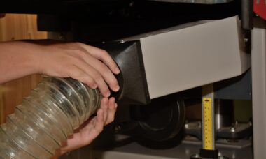 Schlauchverbindung an Absaugvorrichtung einer Maschine | Schlauchfilter